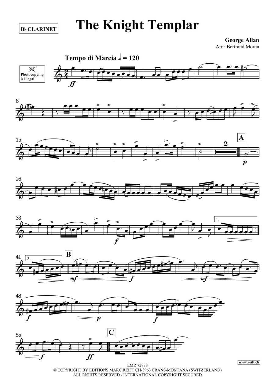 The Knight Templar The Knight Templar Clarinet Solo scores gallery preview page 3