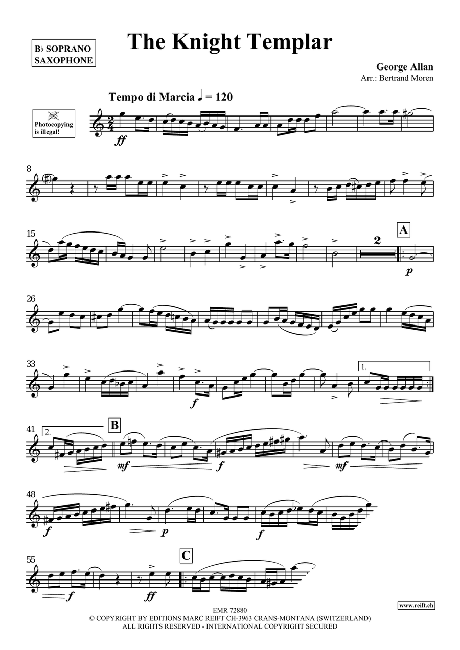 The Knight Templar The Knight Templar Soprano Saxophone scores gallery preview page 3