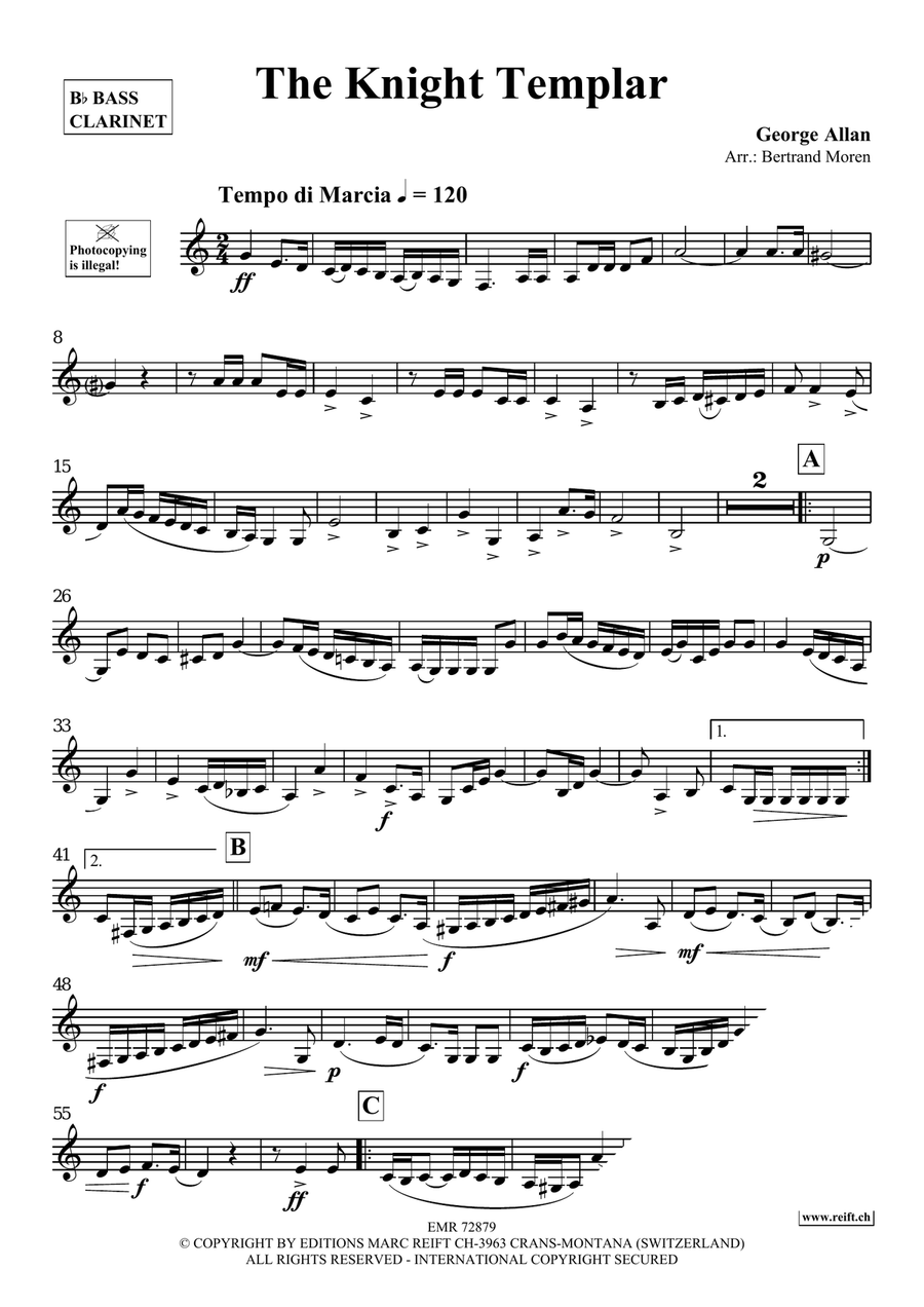 The Knight Templar The Knight Templar Bass Clarinet scores gallery preview page 3