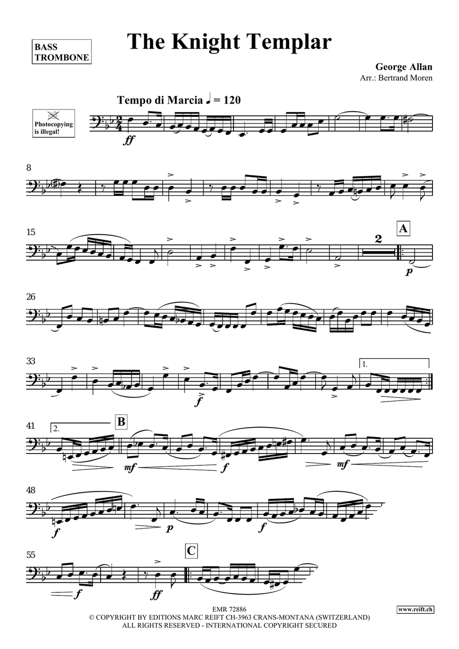 The Knight Templar The Knight Templar Bass Trombone scores gallery preview page 3