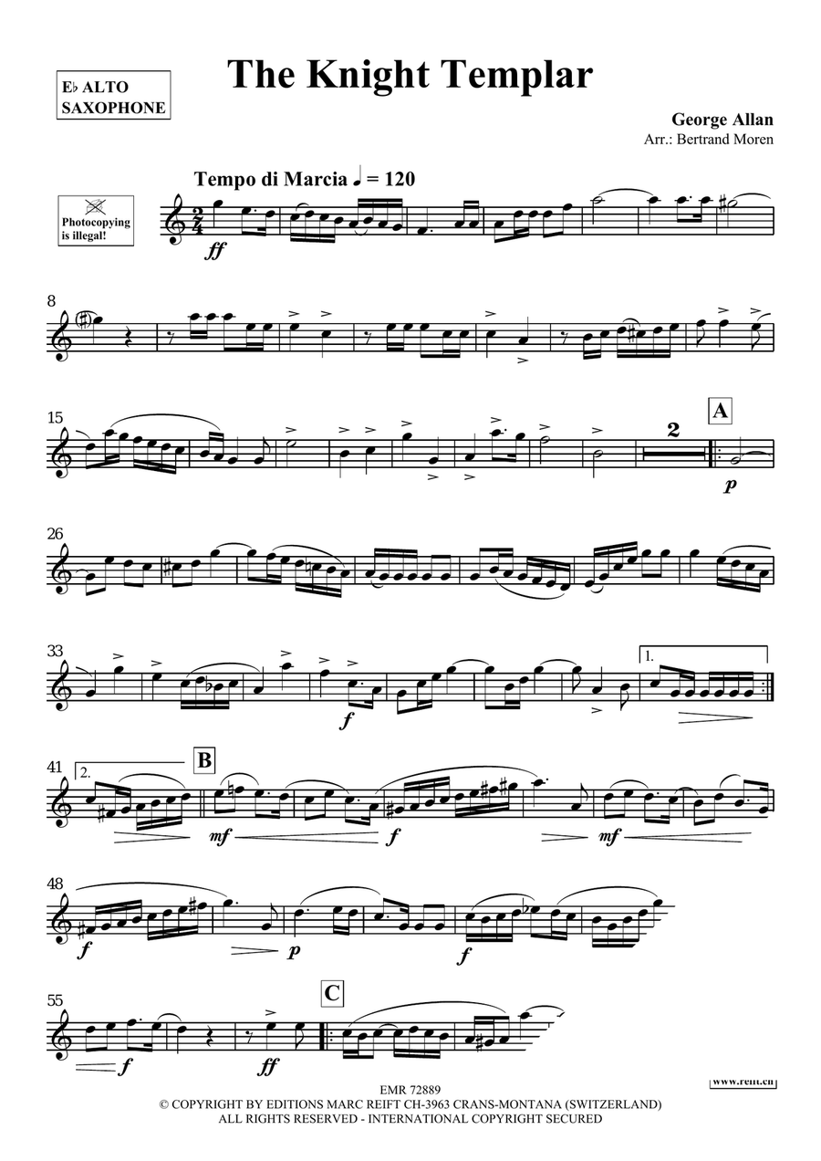 The Knight Templar The Knight Templar Alto Saxophone scores gallery preview page 3