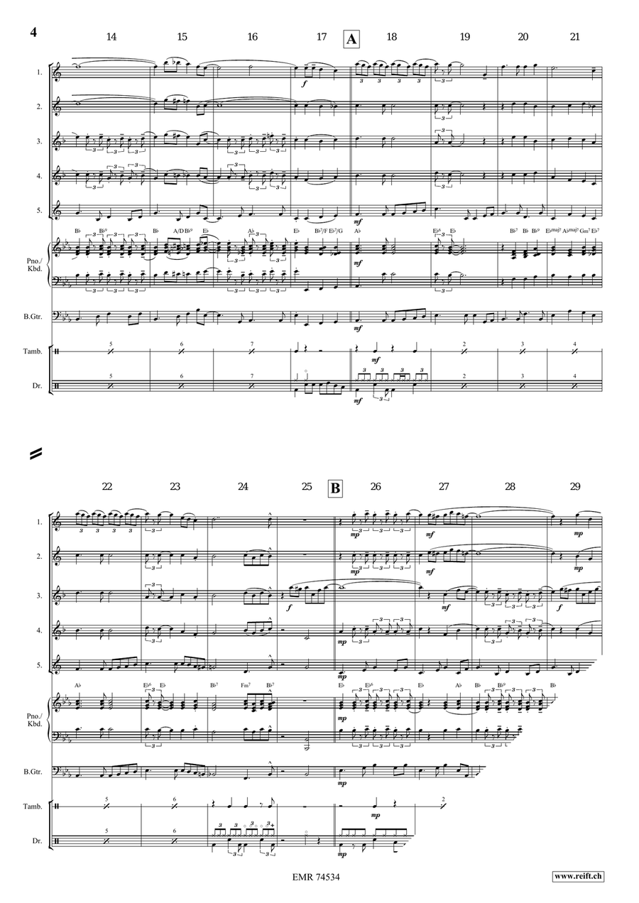Sail Along Silvery Moon Sail Along Silvery Moon Saxophone Quintet scores gallery preview page 4