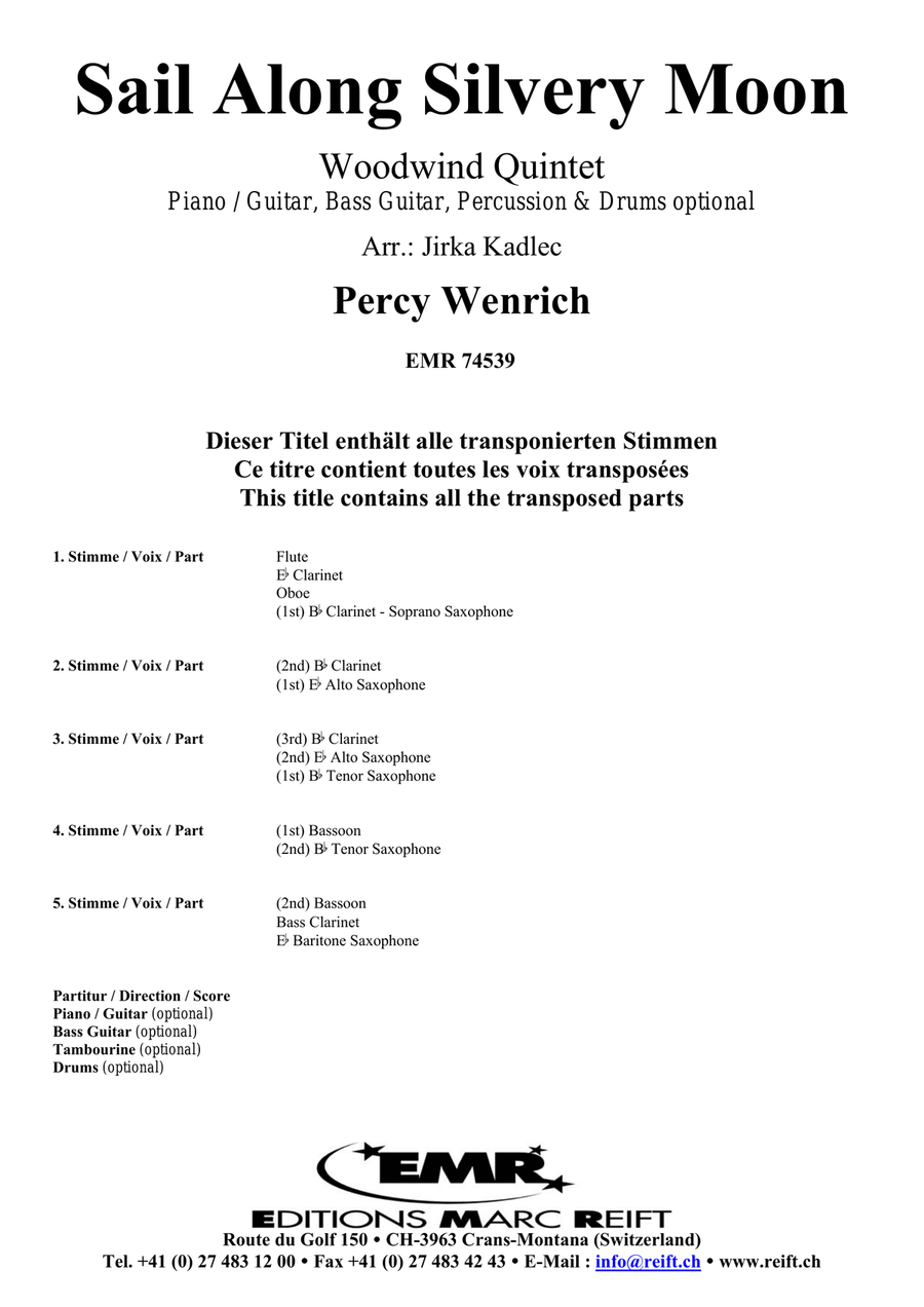 Sail Along Silvery Moon Sail Along Silvery Moon Woodwind Quintet scores gallery preview page 2