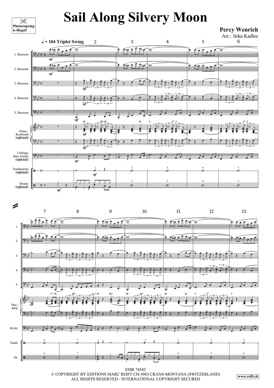 Sail Along Silvery Moon by Percy Wenrich Bassoon - Sheet Music page 3
