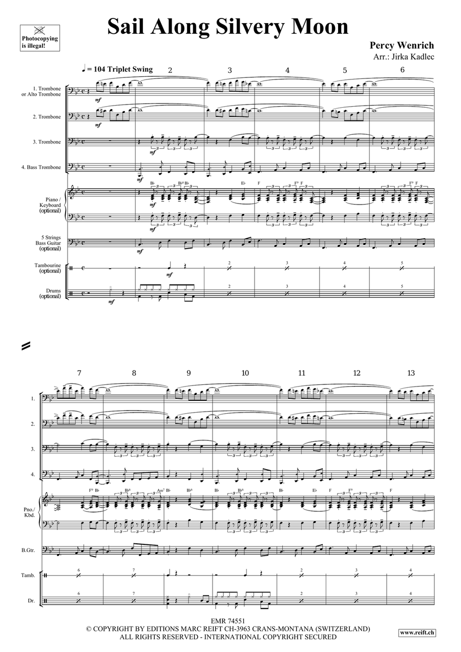 Sail Along Silvery Moon Sail Along Silvery Moon Trombone Quartet scores gallery preview page 3