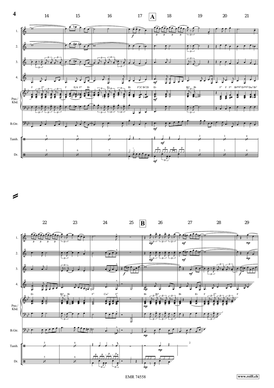Sail Along Silvery Moon by Percy Wenrich Euphonium Quartet - Sheet Music page 4