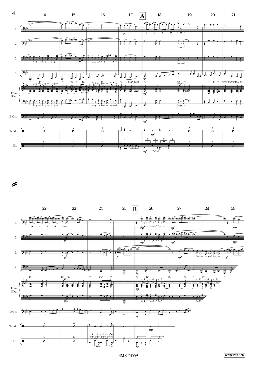 Sail Along Silvery Moon by Percy Wenrich Tuba Quartet - Sheet Music page 4