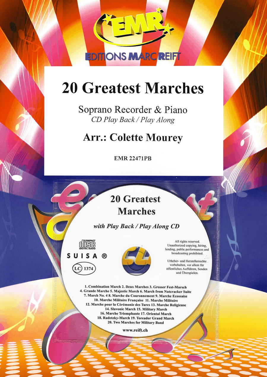 20 Greatest Marches 20 Greatest Marches Soprano Recorder scores gallery preview page 1