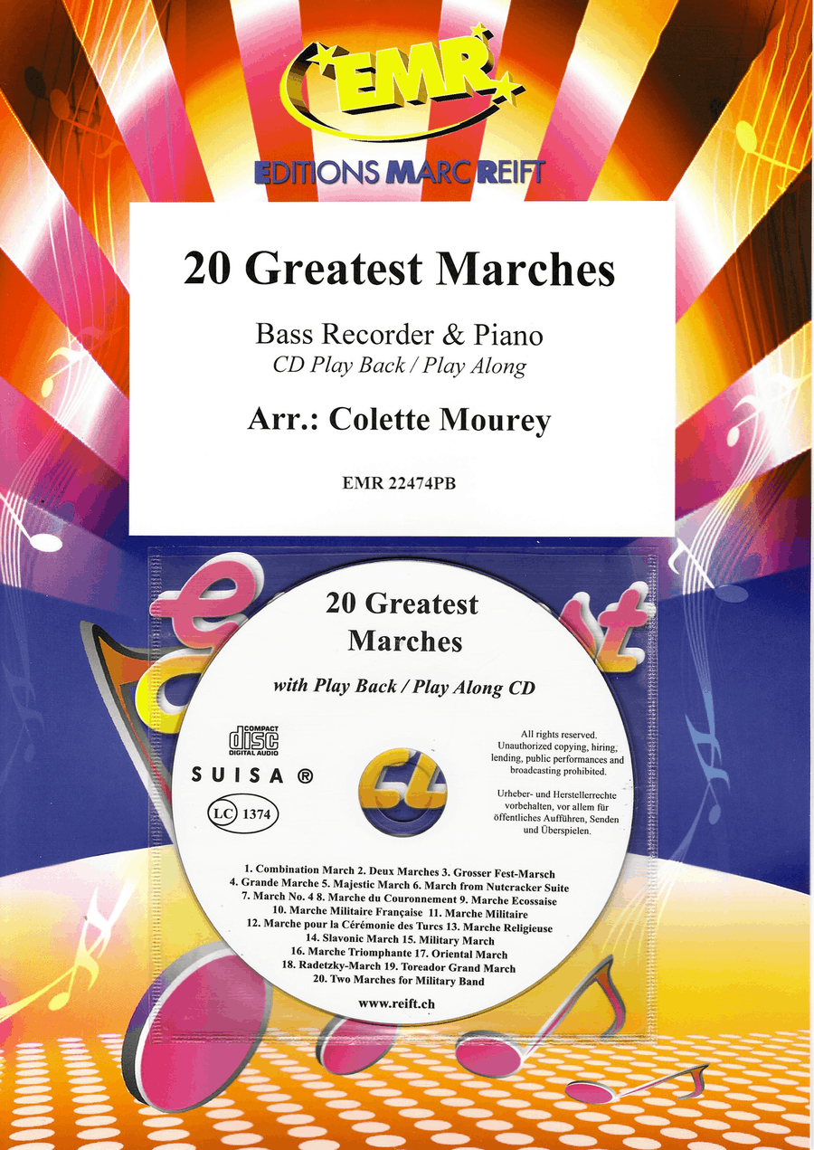 20 Greatest Marches 20 Greatest Marches Bass Recorder scores gallery preview page 1