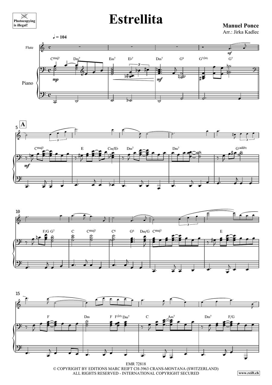 Estrellita Estrellita Flute Solo scores gallery preview page 3