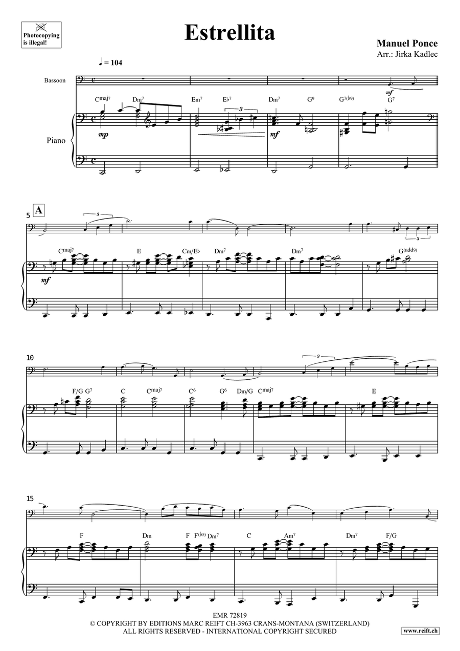Estrellita Estrellita Bassoon Solo scores gallery preview page 3