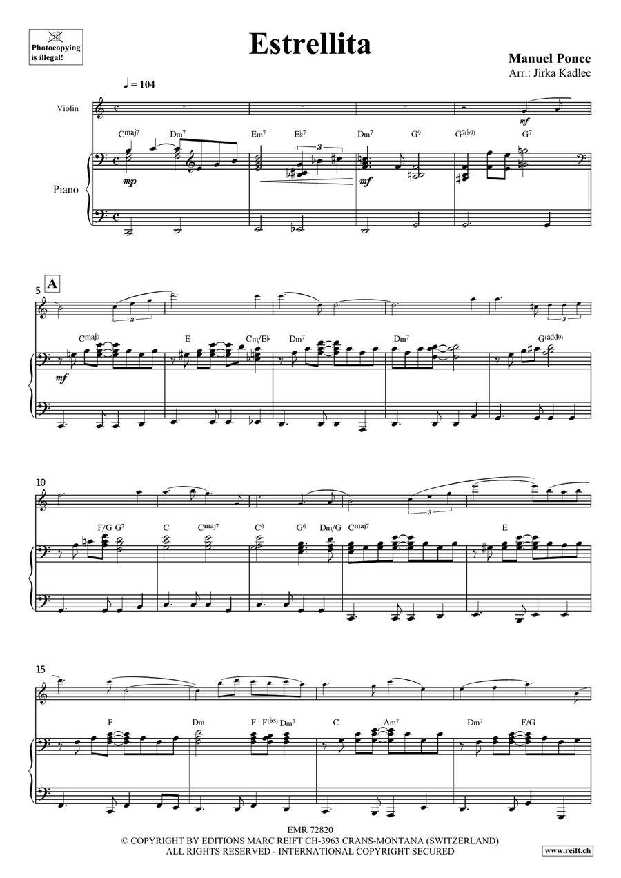 Estrellita Estrellita Violin Solo scores gallery preview page 3