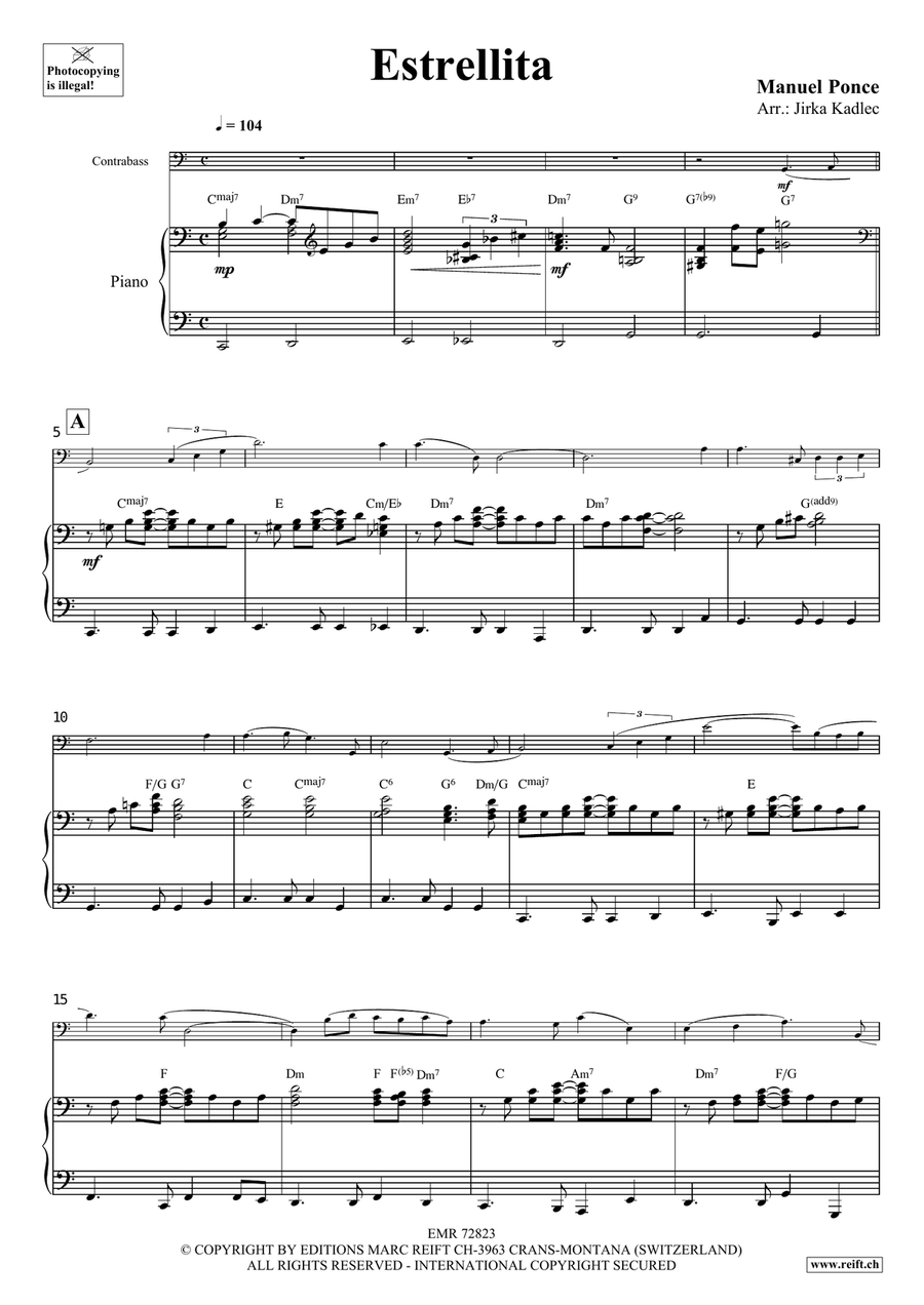 Estrellita Estrellita Double Bass scores gallery preview page 3