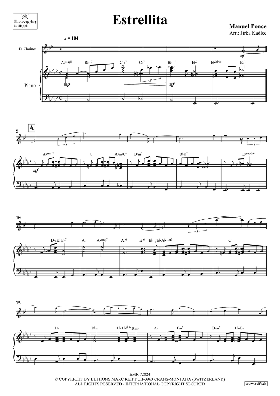 Estrellita Estrellita Clarinet Solo scores gallery preview page 3
