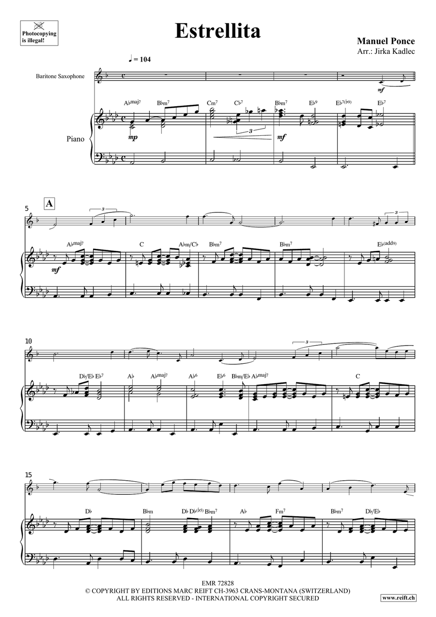 Estrellita Estrellita Baritone Saxophone scores gallery preview page 3