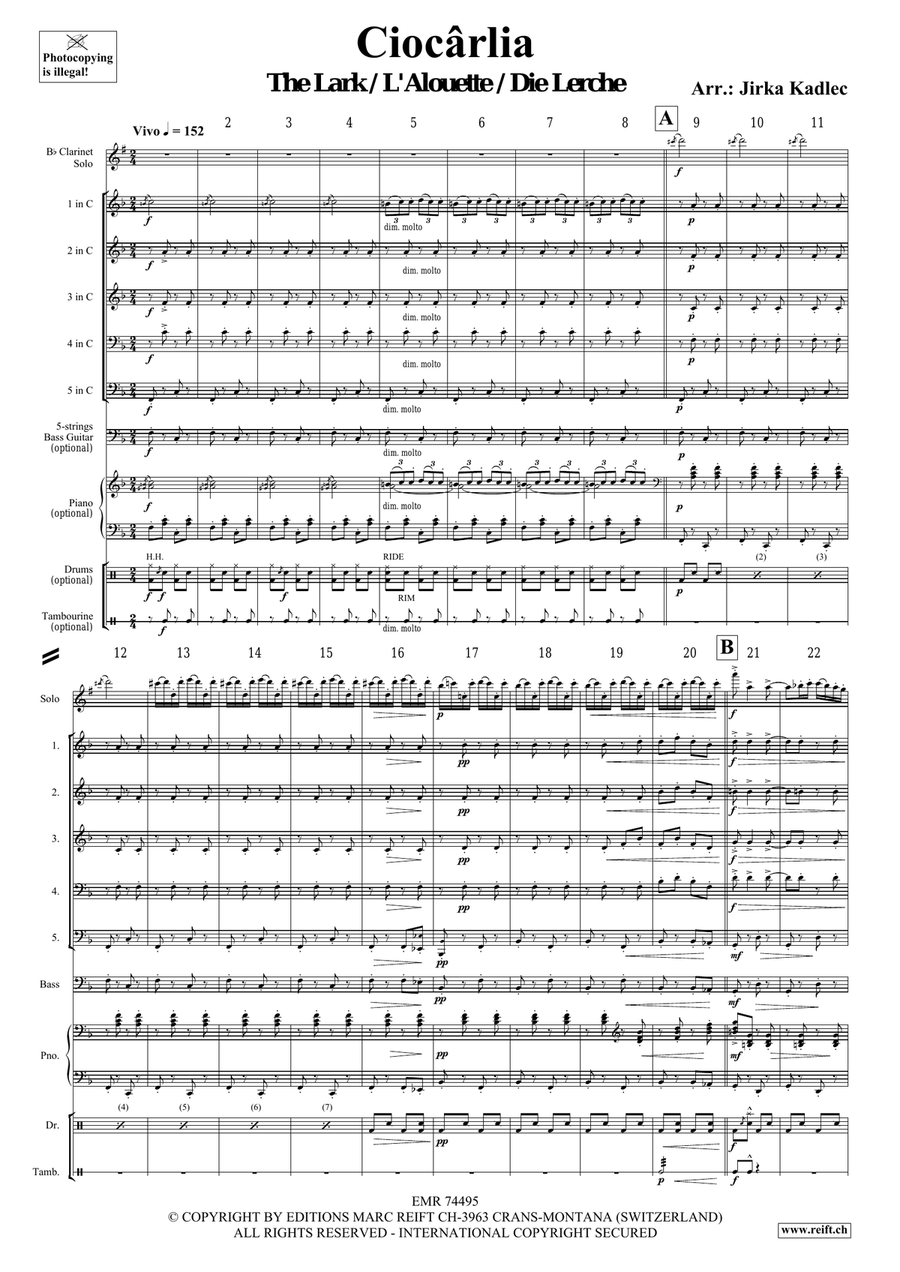 Ciocârlia Ciocârlia Woodwind Quintet scores gallery preview page 3