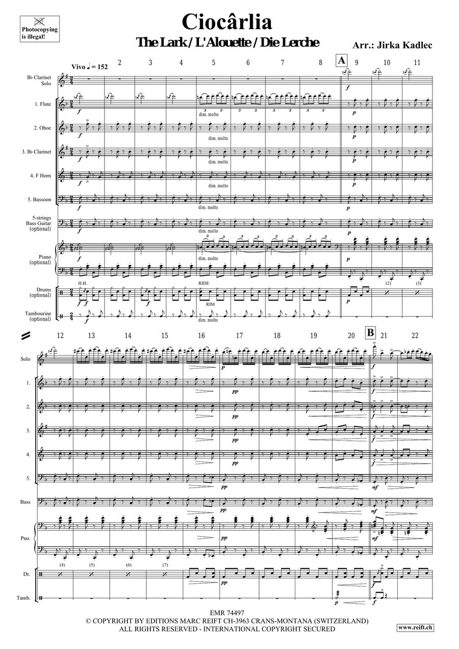 Ciocârlia Ciocârlia Woodwind Quintet scores gallery preview page 3