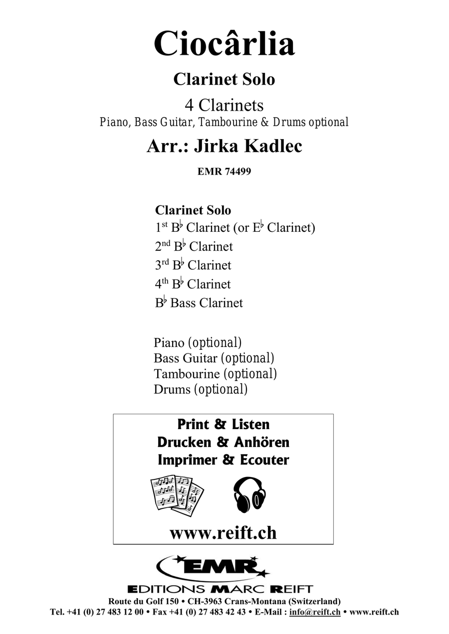 Ciocârlia Ciocârlia Clarinet Quartet scores gallery preview page 2