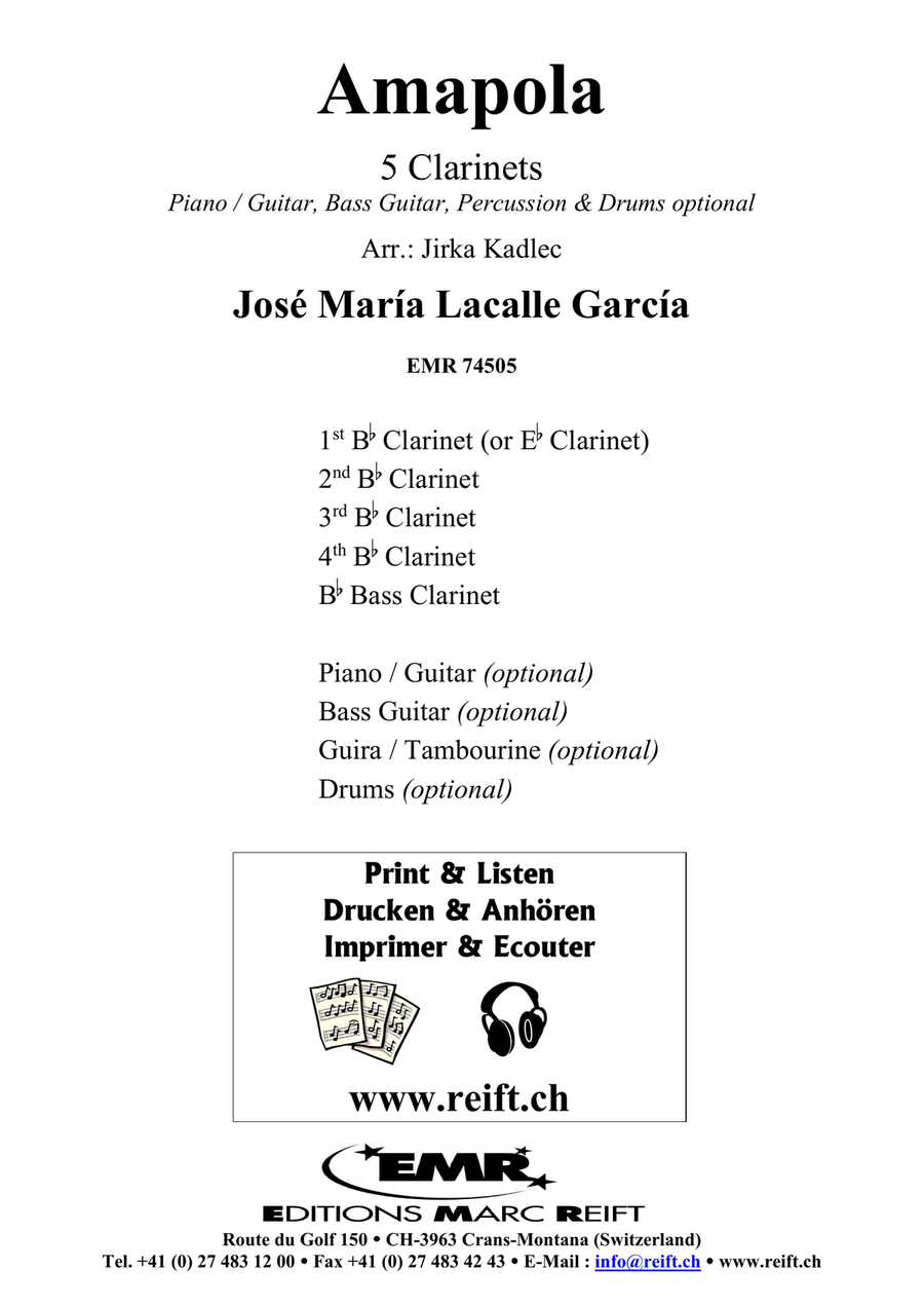 Amapola Amapola Clarinet Quintet scores gallery preview page 2