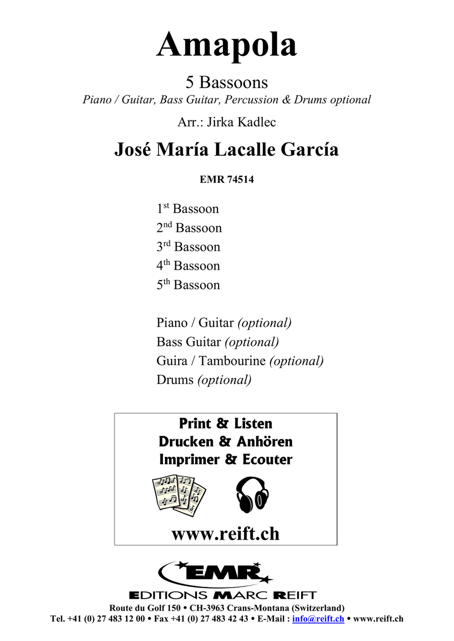 Amapola Amapola Bassoon scores gallery preview page 2