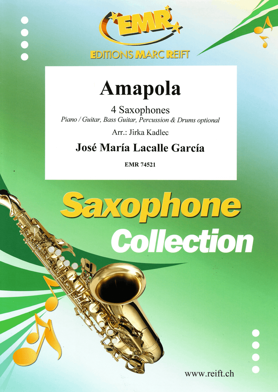 Amapola Amapola Saxophone Quartet scores gallery preview page 1