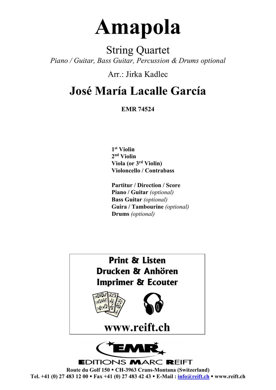 Amapola Amapola String Quartet scores gallery preview page 2