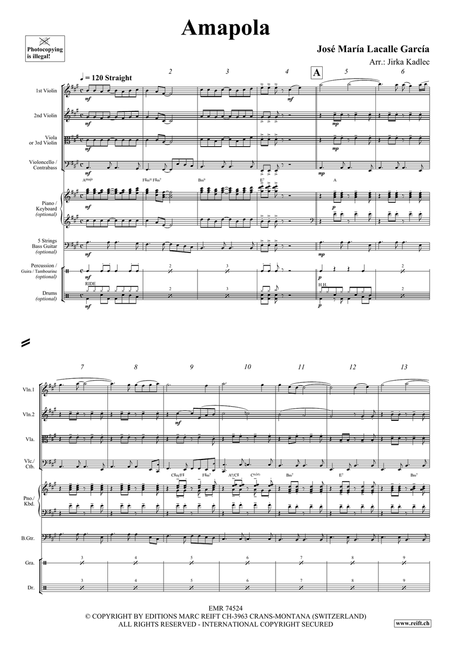 Amapola Amapola String Quartet scores gallery preview page 3