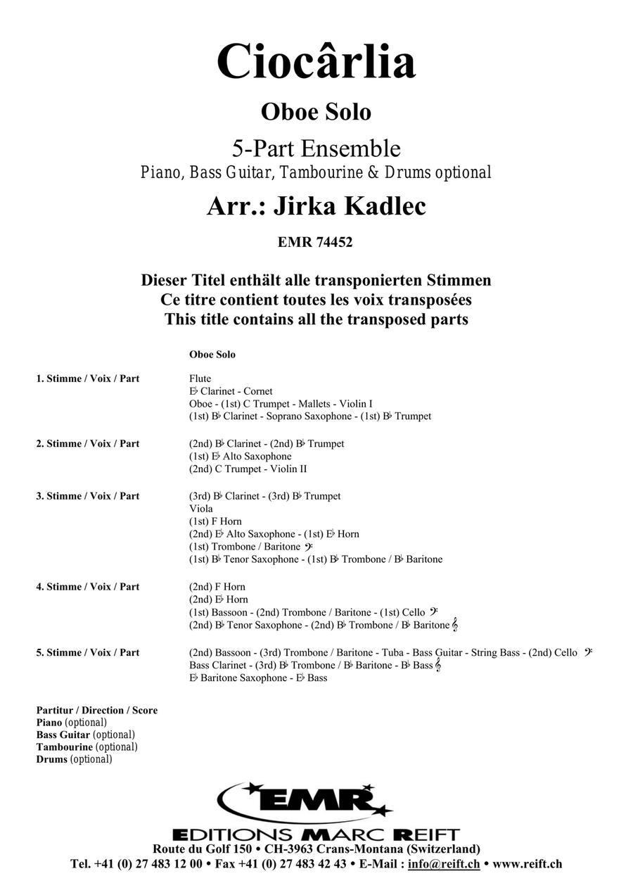 Ciocârlia Ciocârlia Oboe Solo scores gallery preview page 2