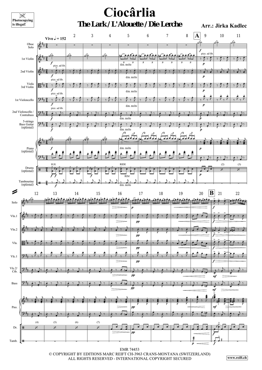 Ciocârlia Ciocârlia Oboe Solo scores gallery preview page 3