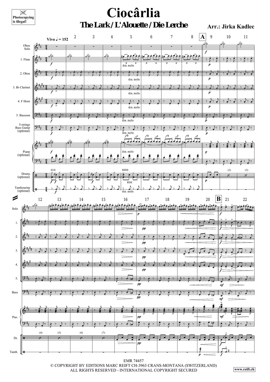 Ciocârlia Ciocârlia Woodwind Quintet scores gallery preview page 3