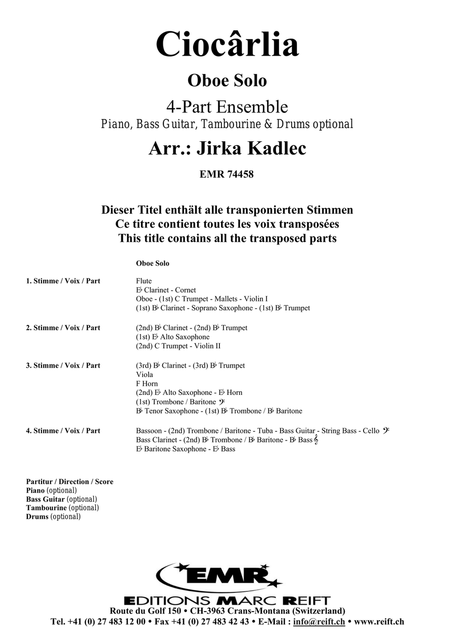 Ciocârlia Ciocârlia Oboe Solo scores gallery preview page 2