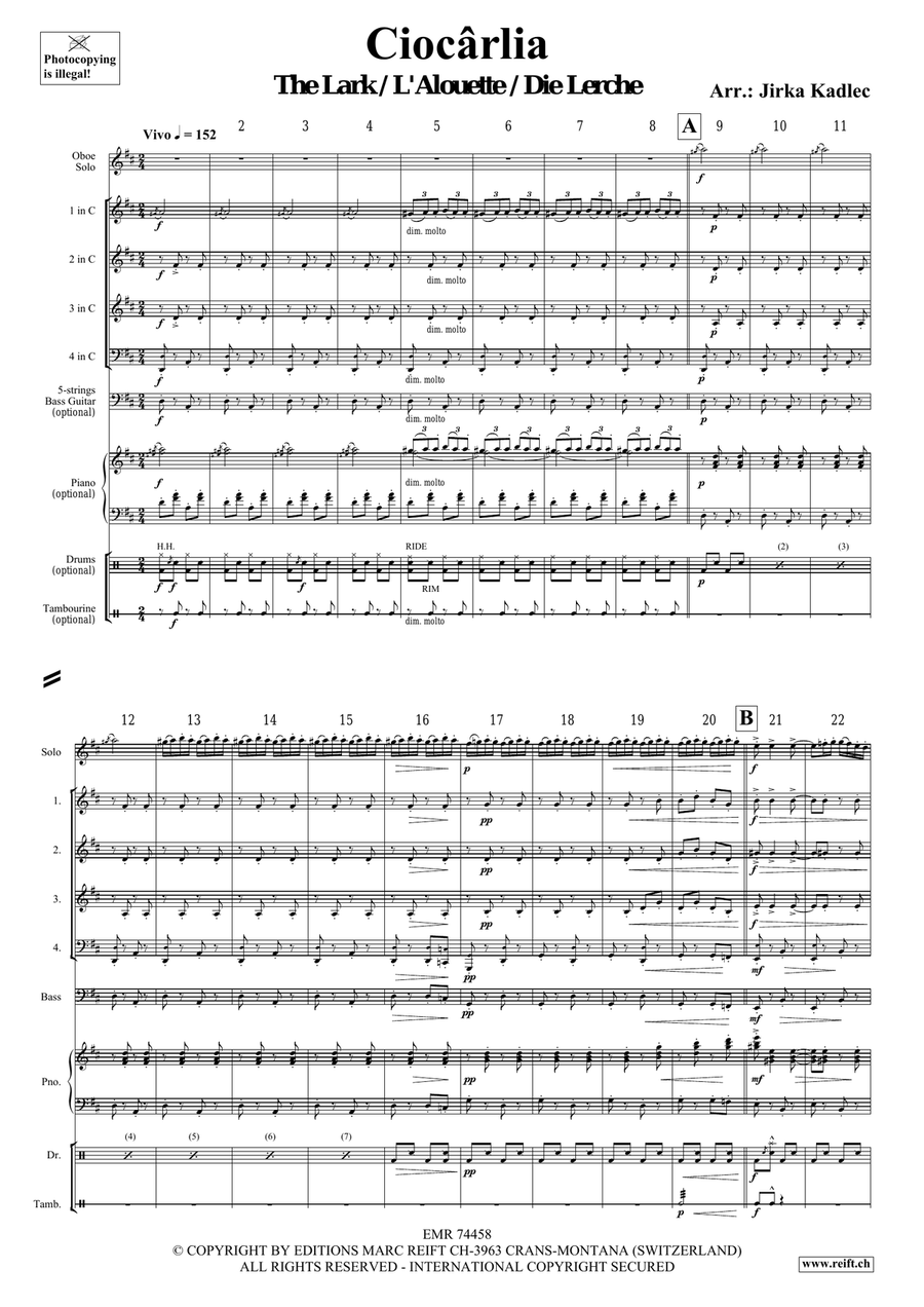 Ciocârlia Ciocârlia Oboe Solo scores gallery preview page 3