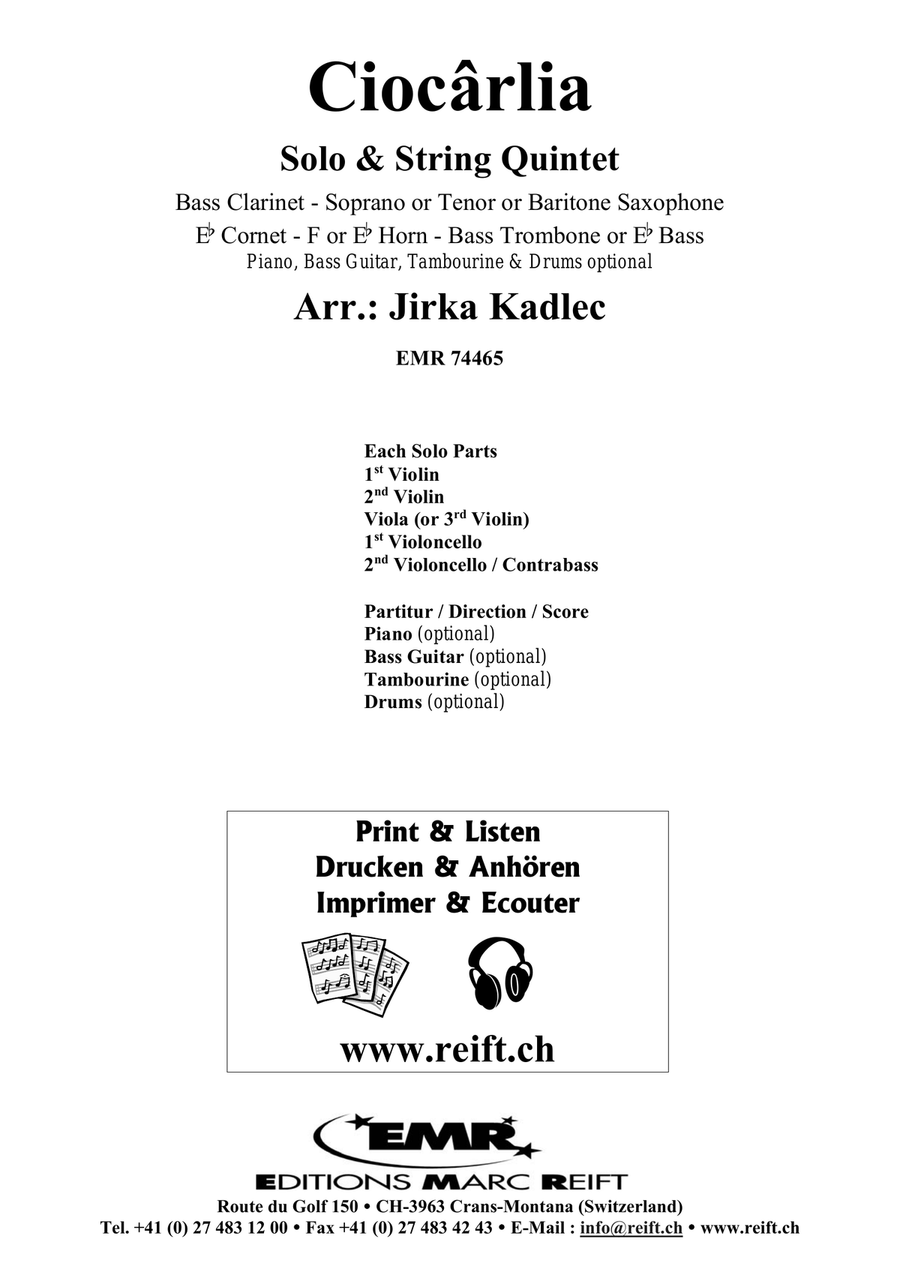 Ciocârlia Ciocârlia Bass Clarinet scores gallery preview page 2