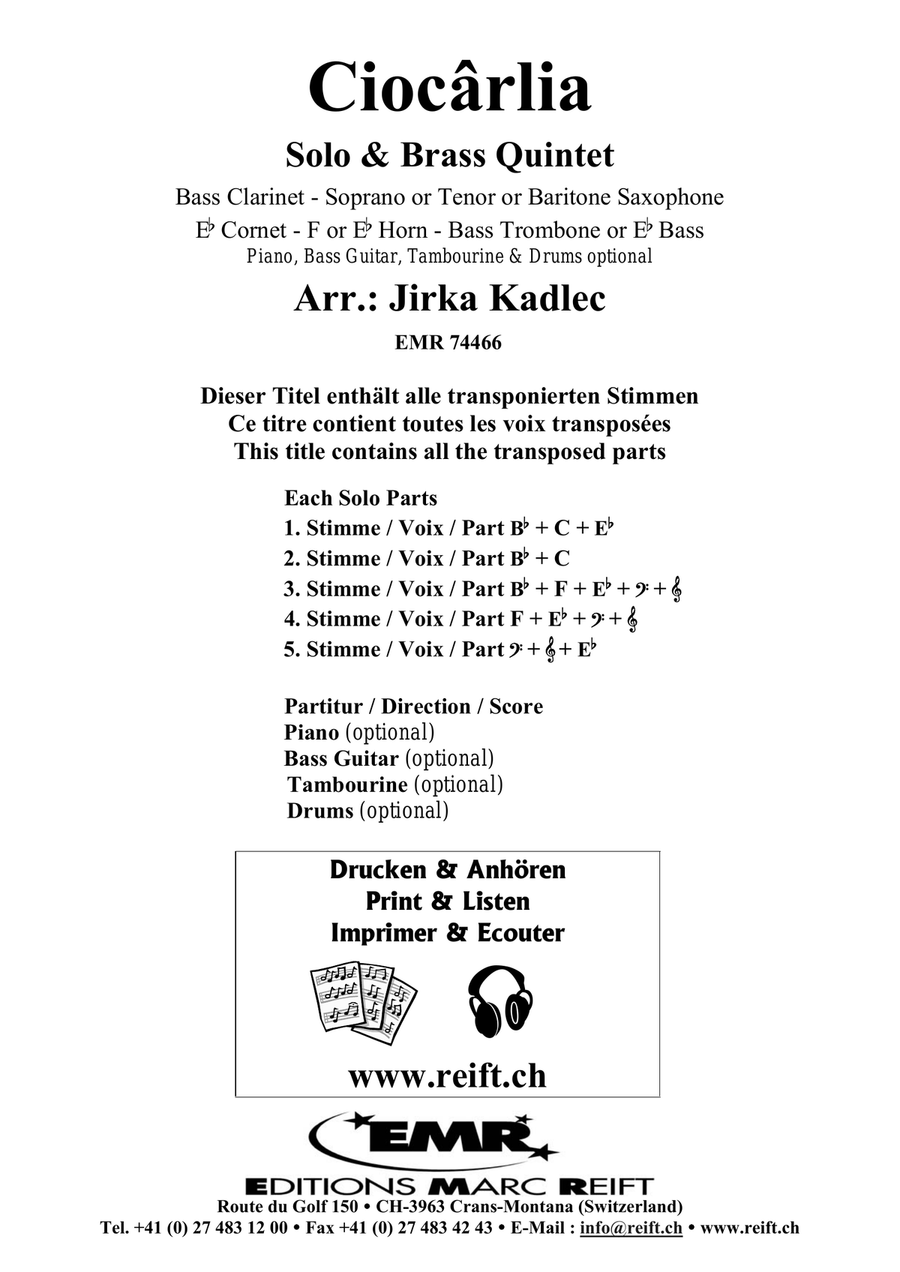Ciocârlia Ciocârlia Bass Clarinet scores gallery preview page 2