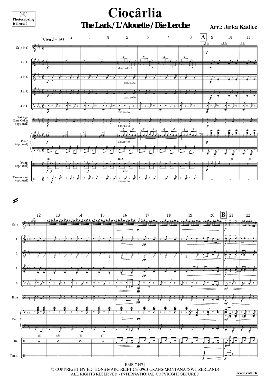 Ciocârlia Ciocârlia Bass Clarinet scores gallery preview page 3