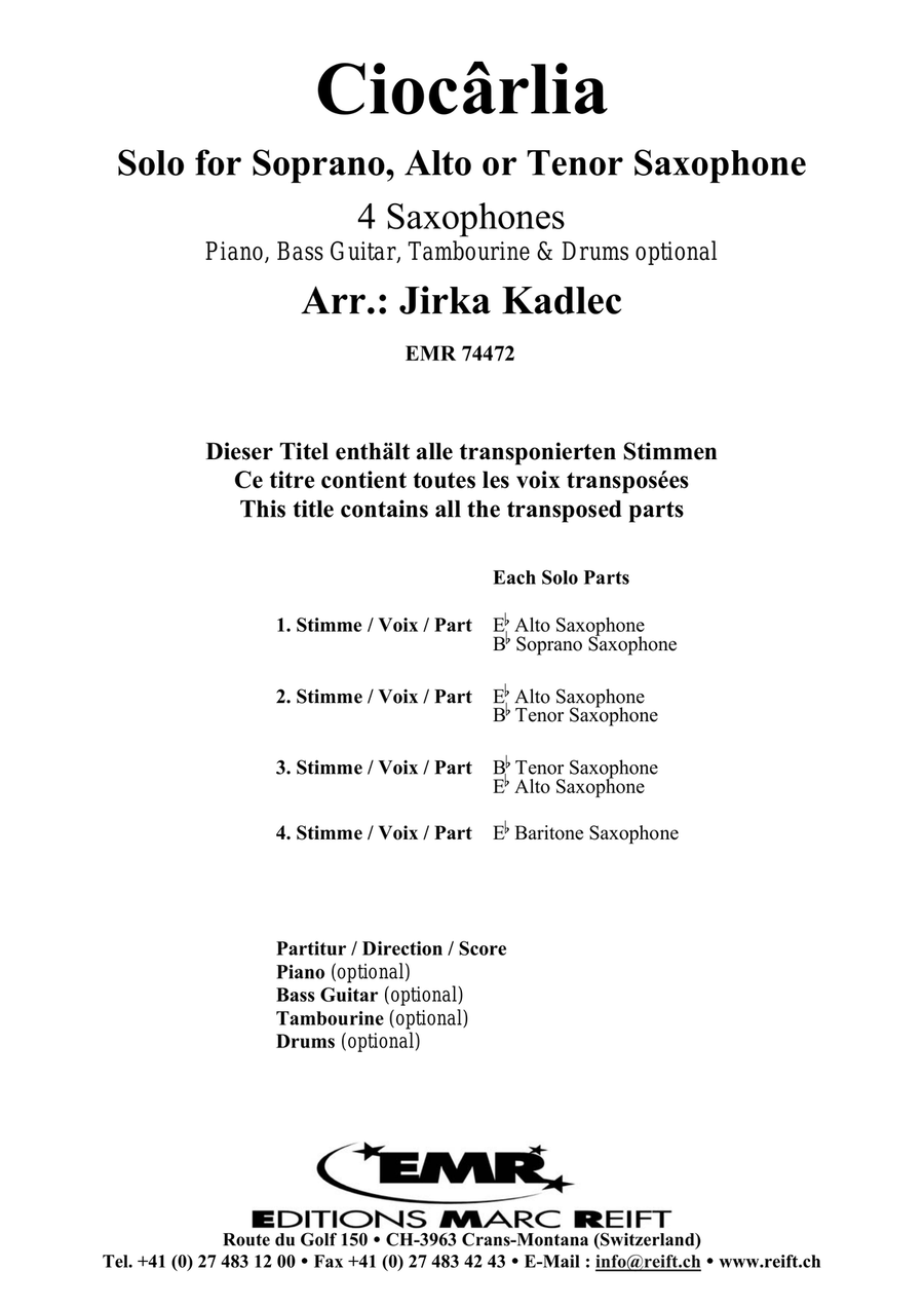 Ciocârlia Ciocârlia Tenor Saxophone scores gallery preview page 2