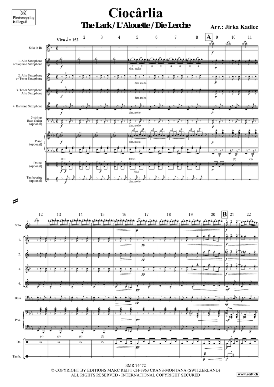 Ciocârlia Ciocârlia Tenor Saxophone scores gallery preview page 3