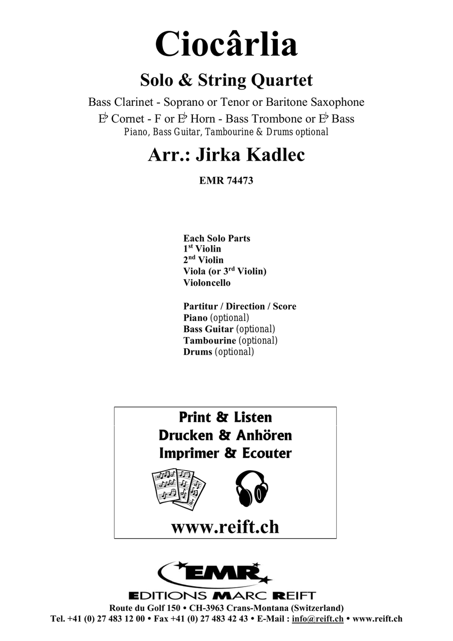 Ciocârlia Ciocârlia Bass Clarinet scores gallery preview page 2