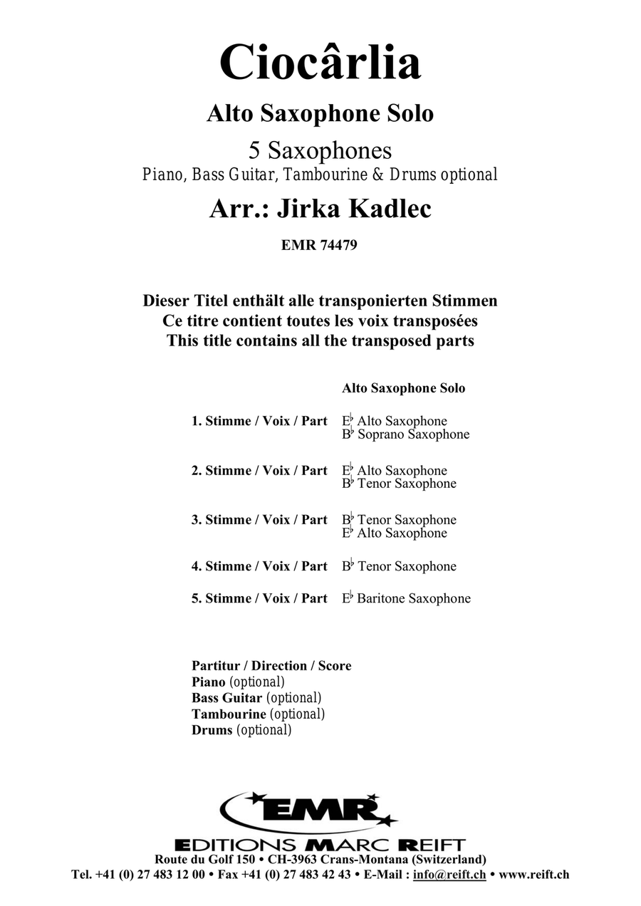 Ciocârlia Saxophone Quintet scores gallery preview page 2