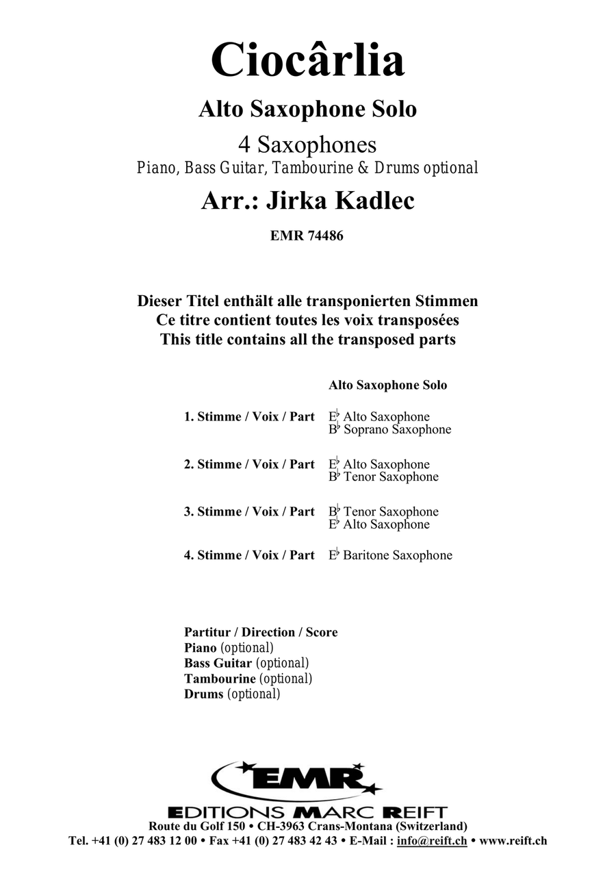 Ciocârlia Alto Saxophone scores gallery preview page 2