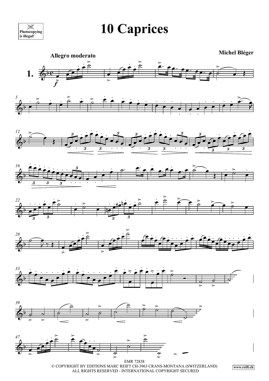 10 Caprices 10 Caprices Flute Solo scores gallery preview page 3