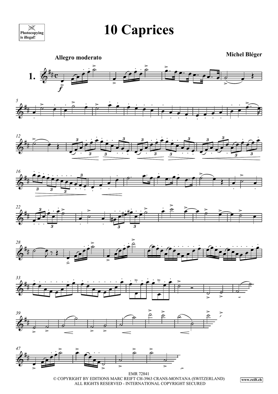 10 Caprices 10 Caprices Clarinet Solo scores gallery preview page 3