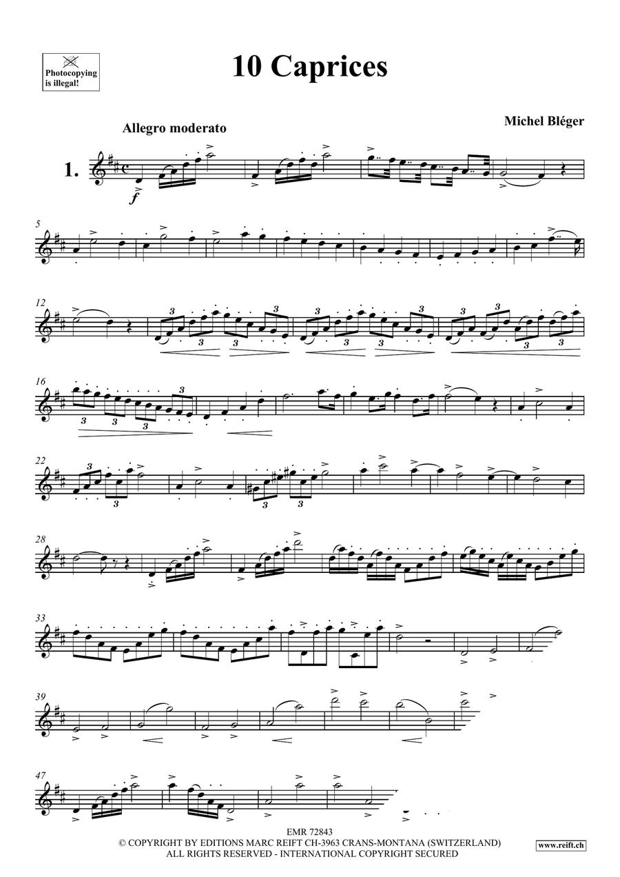10 Caprices 10 Caprices Soprano Saxophone scores gallery preview page 3
