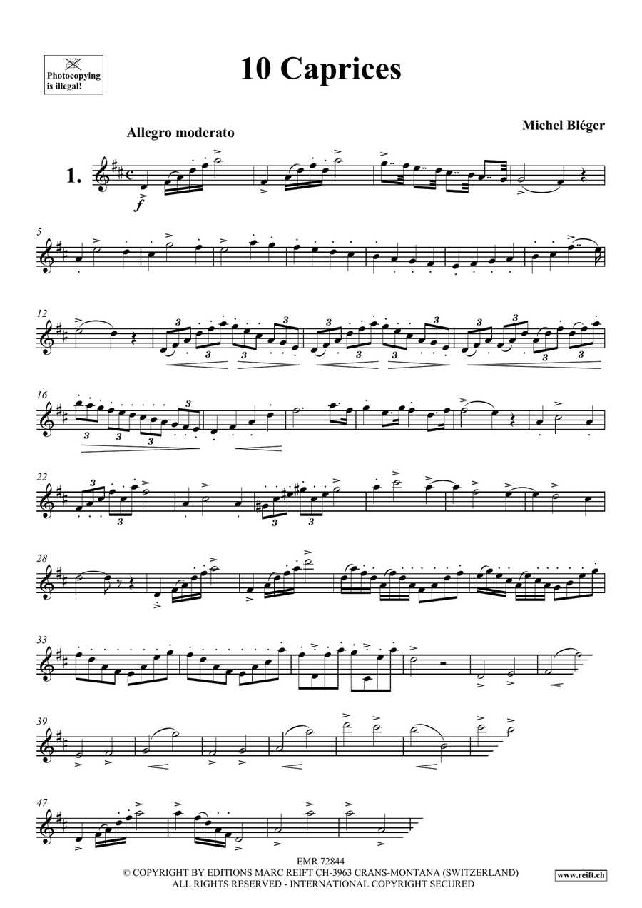 10 Caprices 10 Caprices Alto Saxophone scores gallery preview page 3