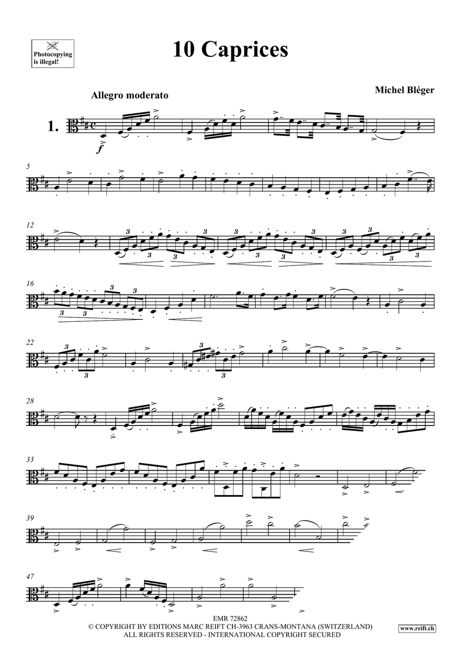 10 Caprices 10 Caprices Viola Solo scores gallery preview page 3
