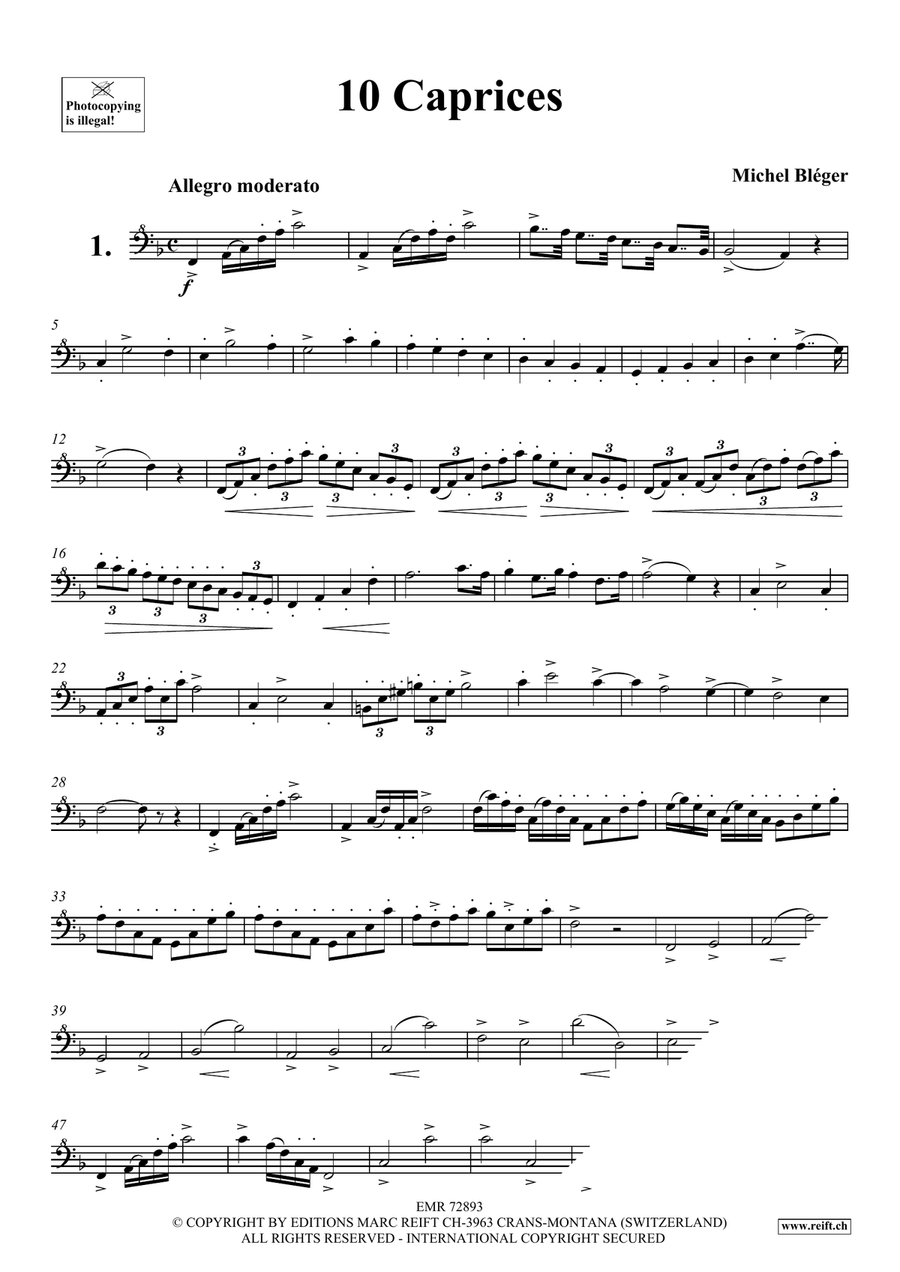 10 Caprices 10 Caprices Bass Recorder scores gallery preview page 3