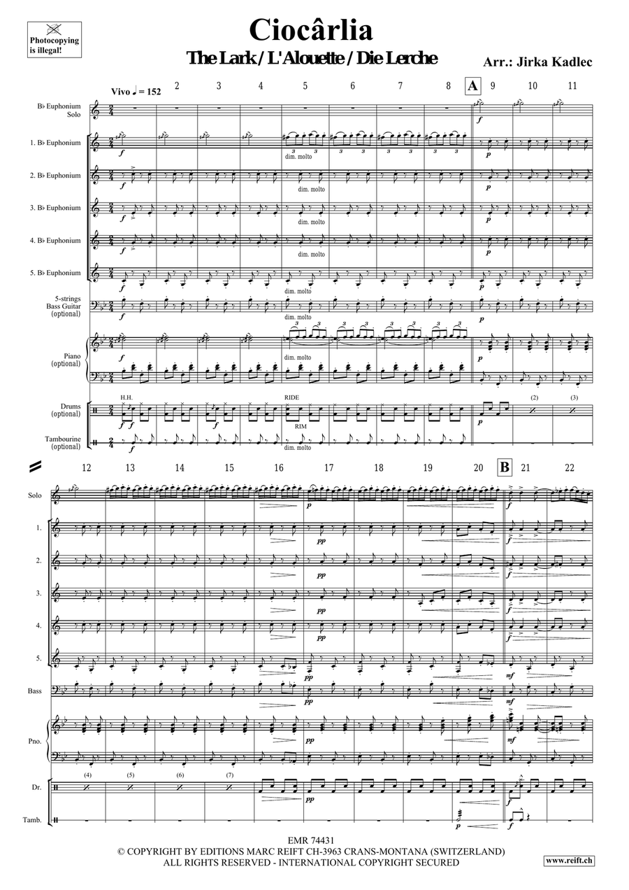 Ciocârlia Ciocârlia Euphonium scores gallery preview page 3