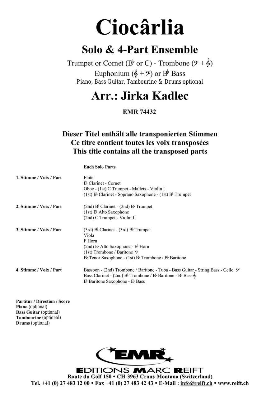 Ciocârlia Ciocârlia Cornet scores gallery preview page 2