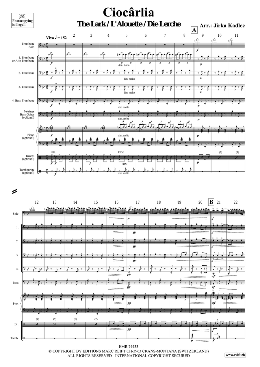 Ciocârlia Ciocârlia Trombone Quartet scores gallery preview page 3