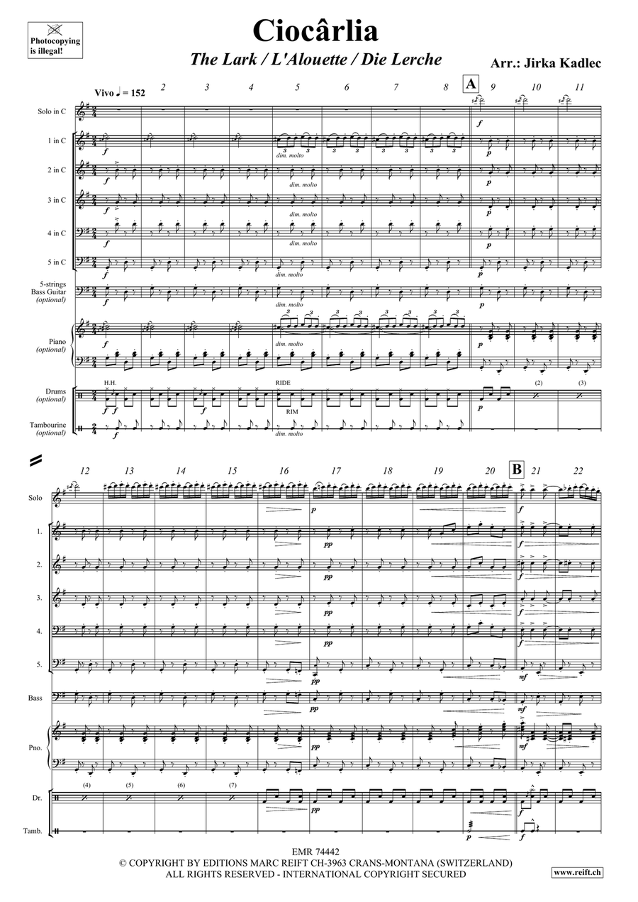 Ciocârlia Ciocârlia Woodwind Quintet scores gallery preview page 3